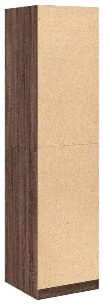 barna tölgy színű szerelt fa ruhásszekrény 50 x 50 x 200 cm