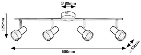 Rabalux 73014 - KONRAD mennyezeti spotlámpa 4xGU10/50W/230V