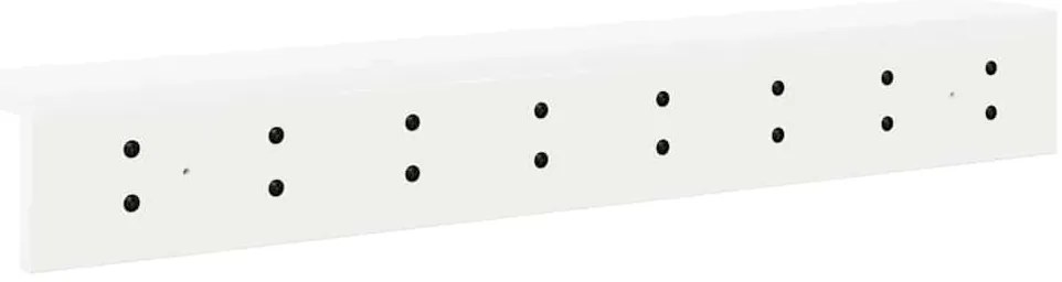 Fali Kabáthorog polcokkal Fehér 80 x 10.5 x 10.5 cm Faanyag