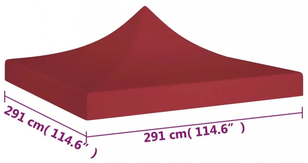 burgundi vörös tető partisátorhoz 3 x 3 m 270 g/m²