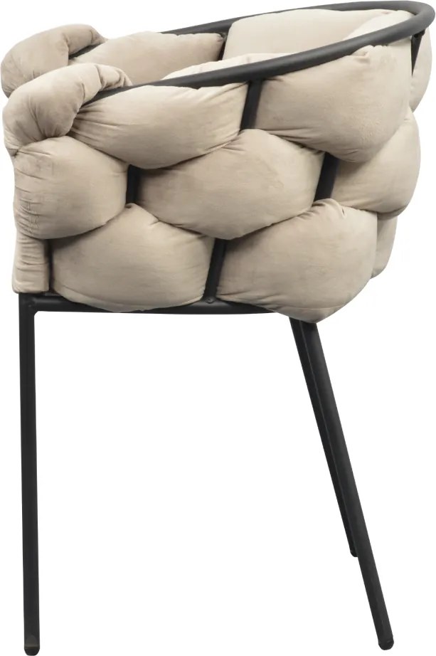 Étkezőszék, szürkésbarna Taupe Velvet szövet/fekete, DOROTA