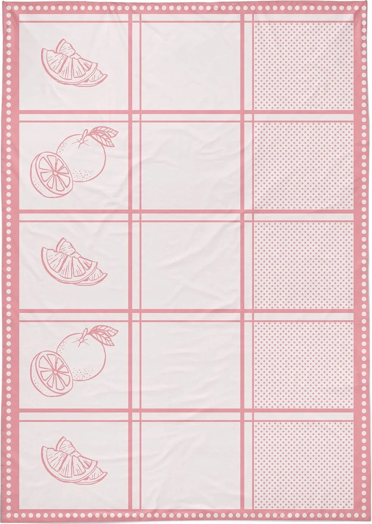 Konyhai törlőkendő 50 x 70 Citrus Rózsaszín Pamut Gyümölcs Törlőkendő