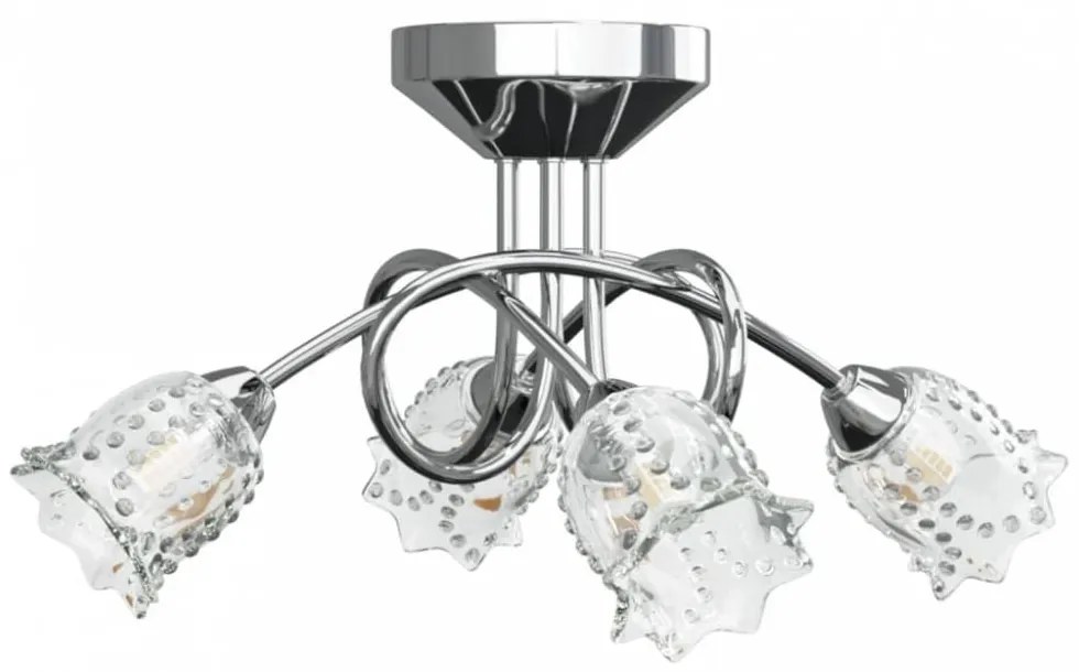 Mennyezeti lámpa virág alakú üveg burákkal 4 db g9 led-lámpához