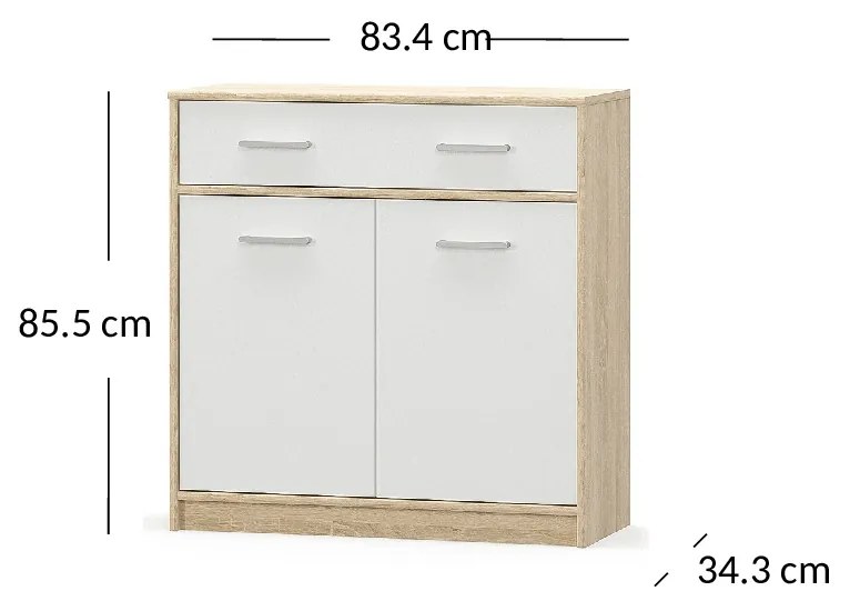 Komód Terrell (szonoma tölgy + fehér). 1053285