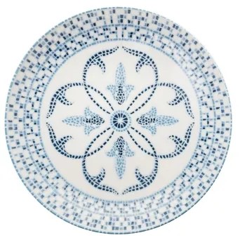 24 darabos étkészlet, kék, porcelán