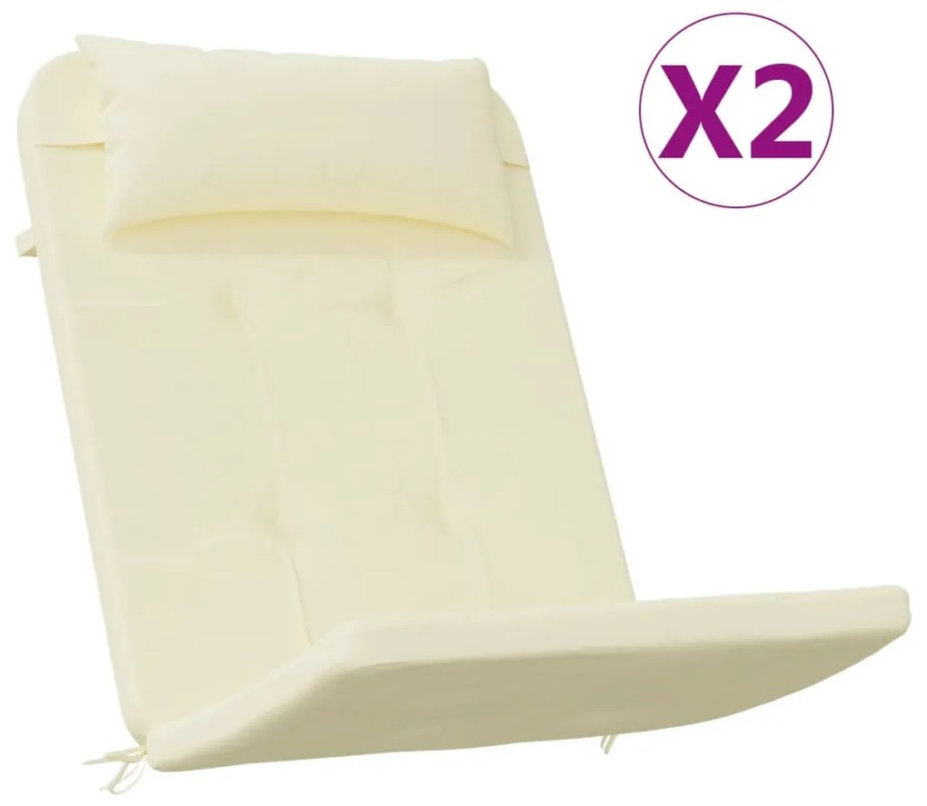 2 db krémszínű oxford-szövet Adirondack-székpárna