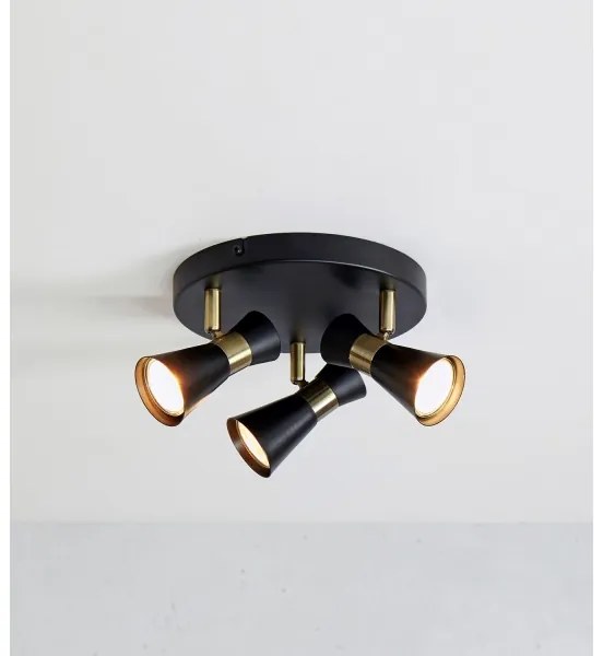 Markslöjd 108626 - Spotlámpa FOLIE 3xGU10/7W/230V fekete/sárgaréz