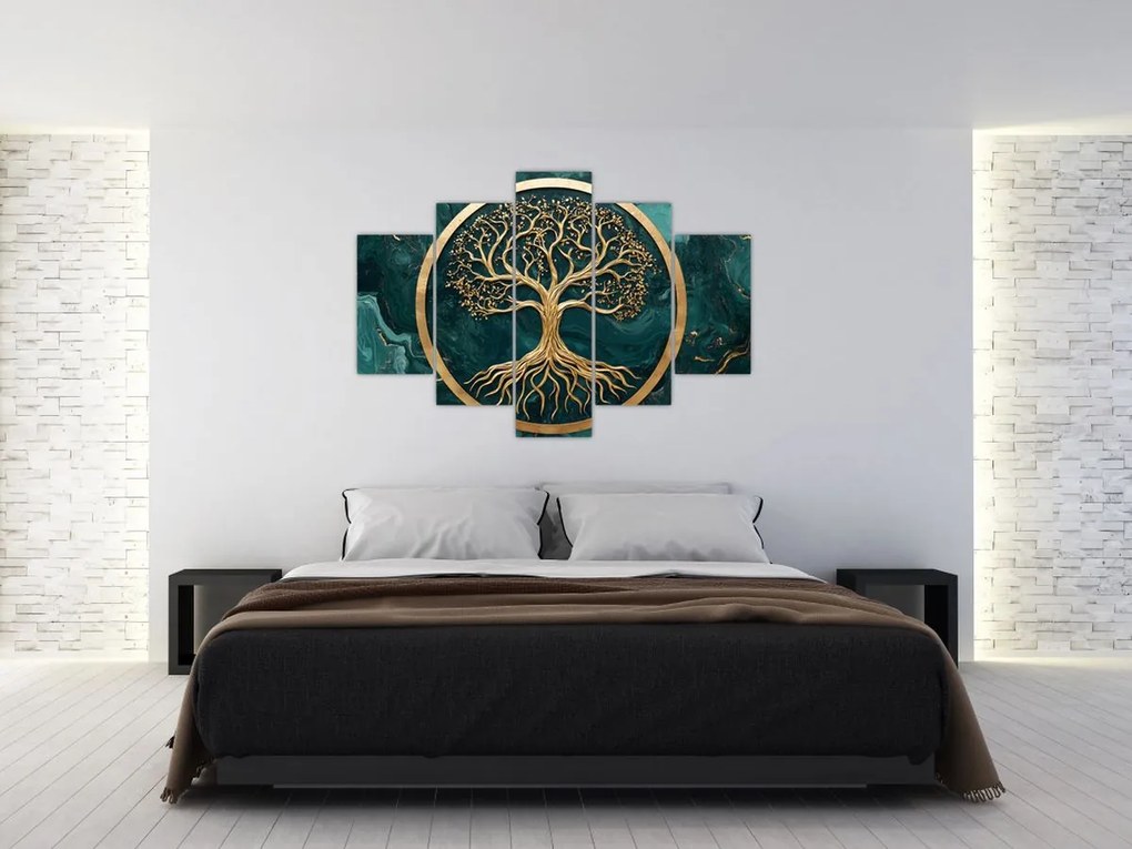 Kép – Márványban lévő arany életfa (150x105 cm)