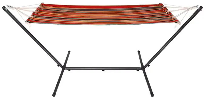 Deuba Hintaágy fém vázzal 200x80 cm - piros