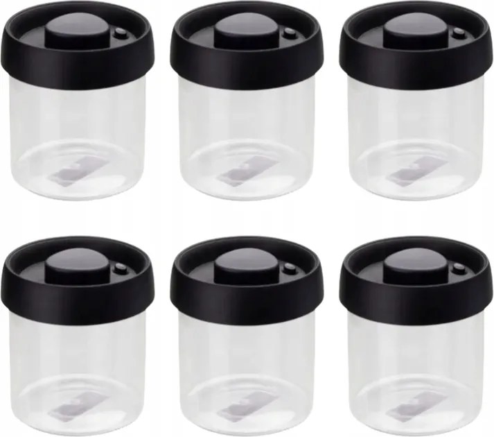 6 db-os vákuumos üveg tároló tégely szett pumpával 500 ml