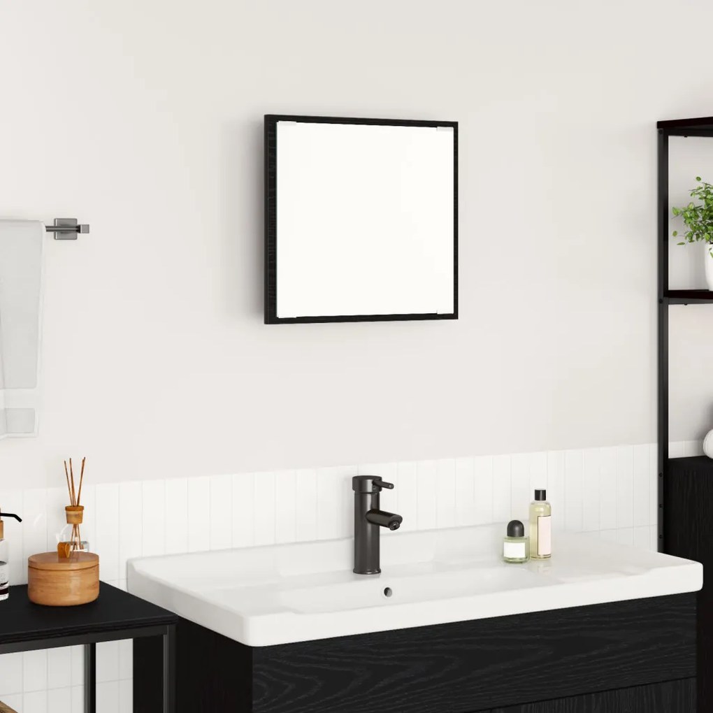 LED Fürdőszoba Tükör Fekete Tölgy 40x8.5x37 cm Műszaki Fa