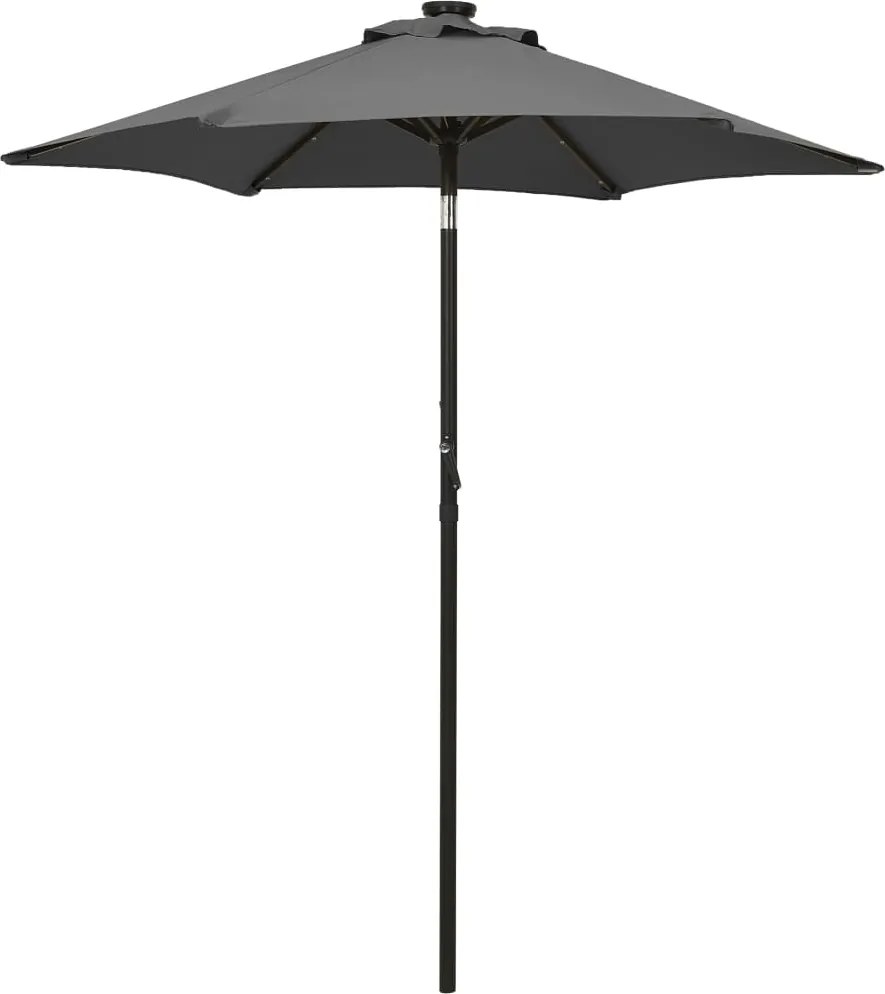 vidaXL antracitszürke alumínium napernyő LED-világítással 200 x 211 cm