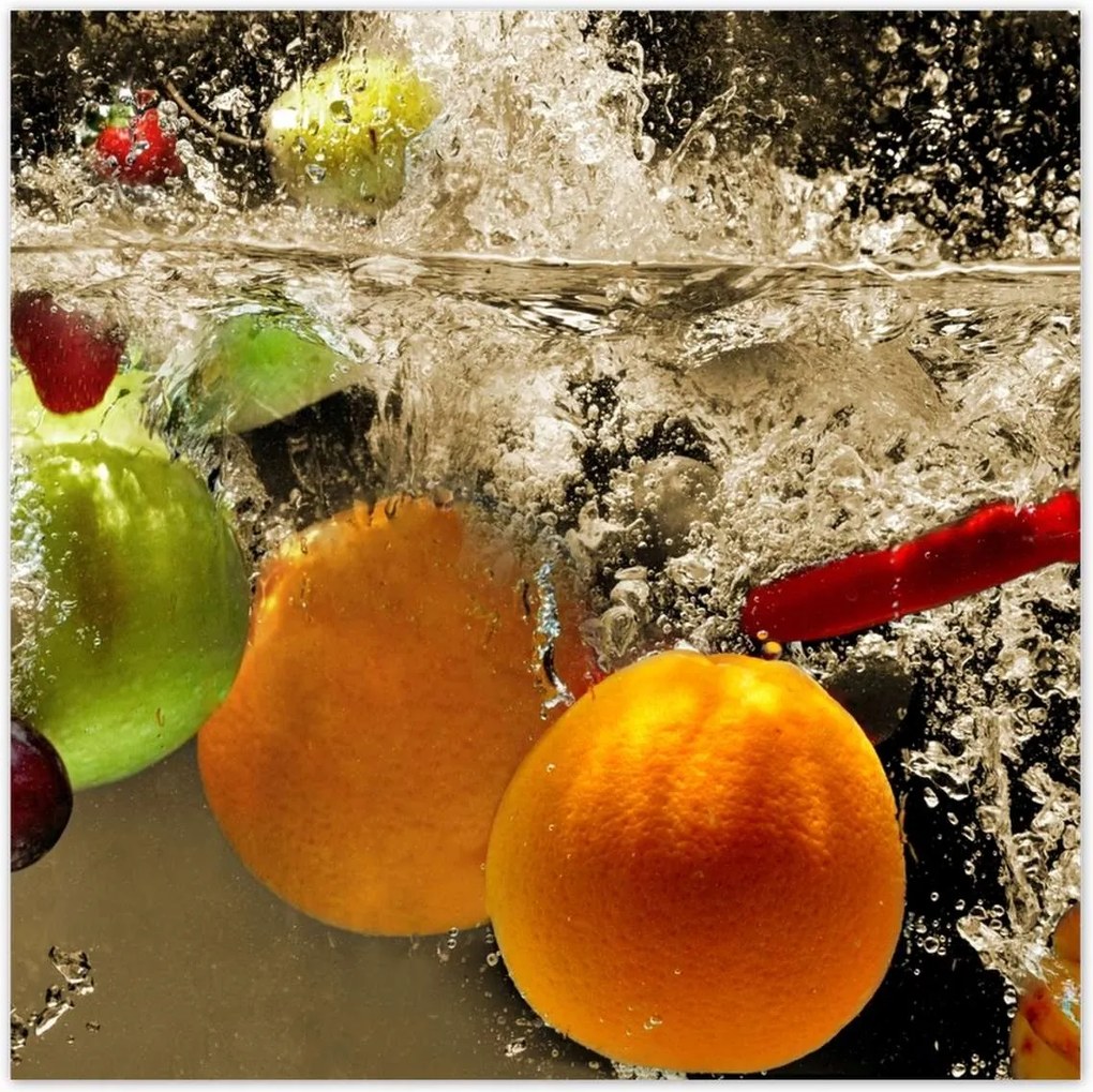 Poszterek 140x140 Gyümölcsök a vízbe esve