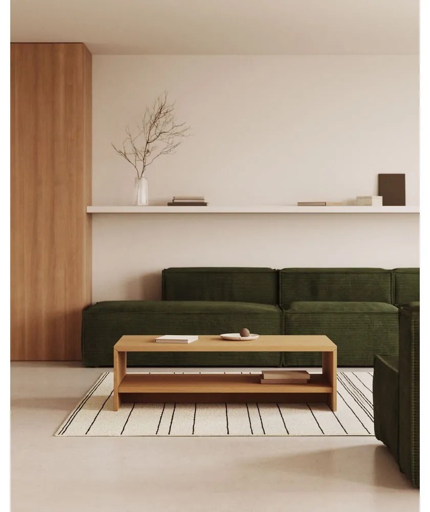 Natúr színű dohányzóasztal tölgyfa dekorral 60x120 cm Abilen – Kave Home