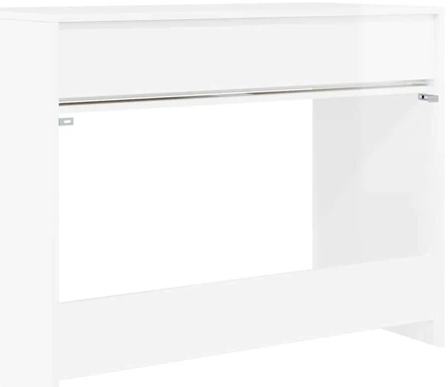 vidaXL Asztal fiókkal Magas Fényű Fehér 100 x 50 x 78 cm Faanyag