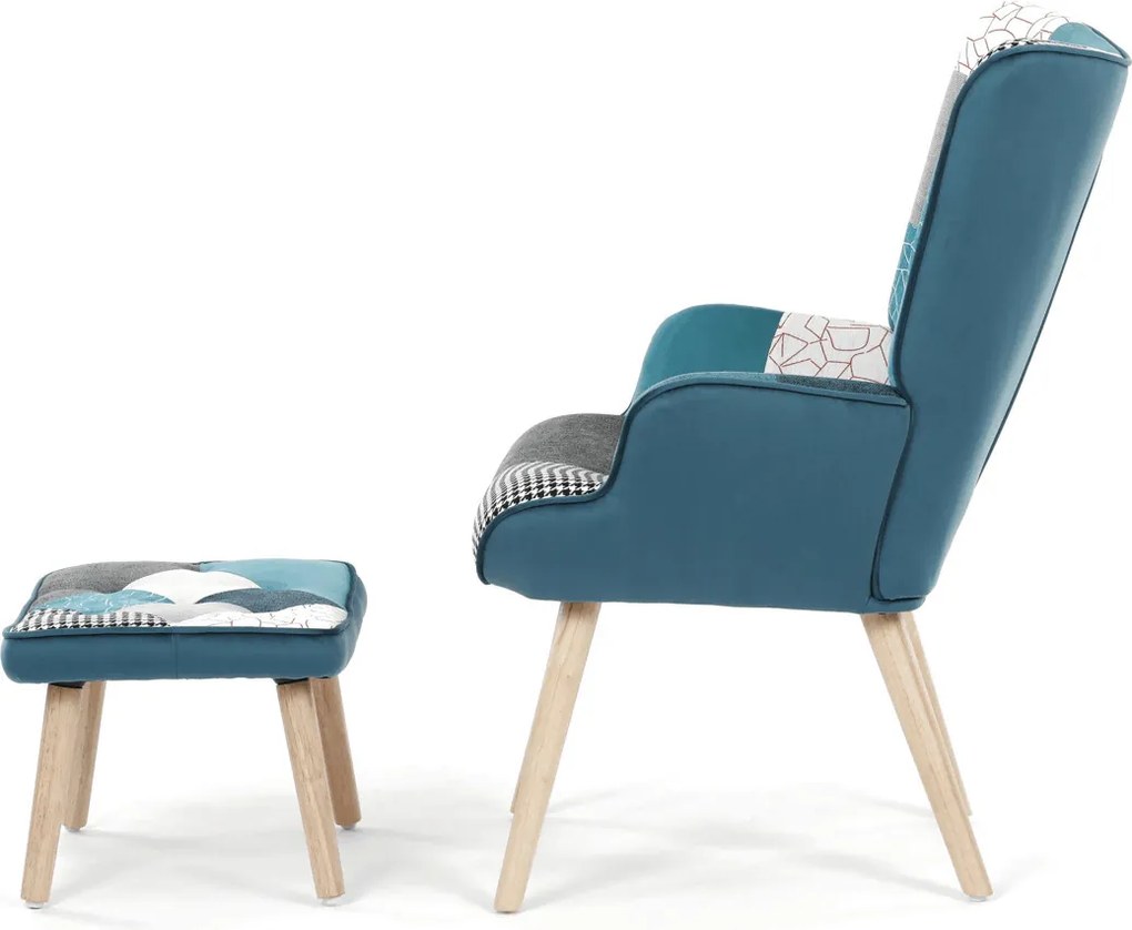 Többszínű relaxfotel, szövet kárpitozással, AK-305B PWBL2