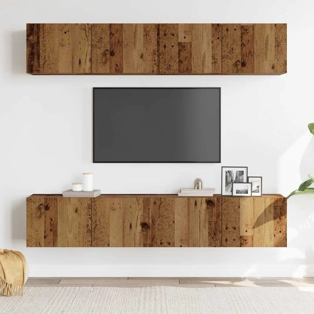 falra szerelhető TV szekrények 4 db régi fa szerelt fa