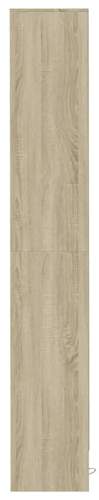 sonoma tölgy szerelt fa tálalószekrény LED-del 36x32,5x200 cm