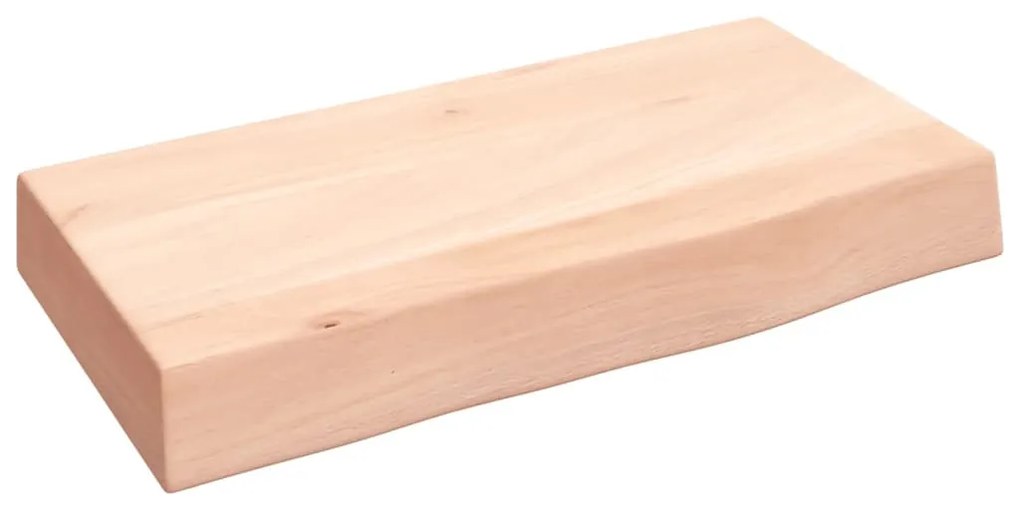 kezeletlen tömör tölgyfa fali polc 40x20x6 cm