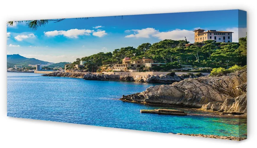 Canvas képek Spanyolország-tenger partján hegyek 100x50 cm