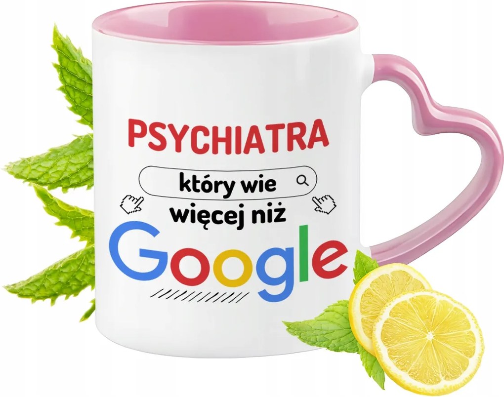 Pszichiáter Bögre Rózsaszín Szív Alakú Füllel Kávé Ajándék