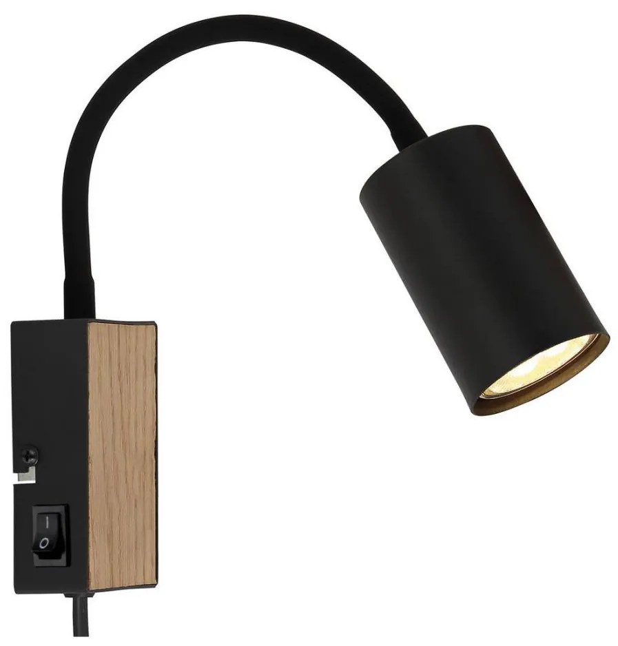 Globo 57911WBW - Állítható ROBBY asztali lámpa 1xGU10/35W/230V fekete/barna