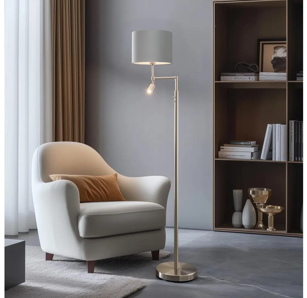 Eglo - LED Állólámpa TUNJA 1xE27/60W/230V + LED/2,1W átm. 30 cm króm/szürke