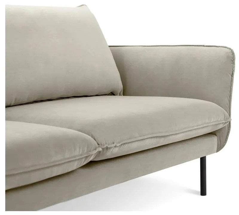 Vienna bézs bársony kanapé, 160 cm - Cosmopolitan Design