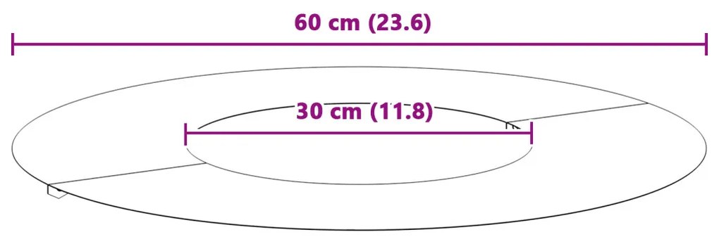 Fém Virágcserép Fekete Fém 60 x 60 x 1.3 cm Dekoratív Betétek
