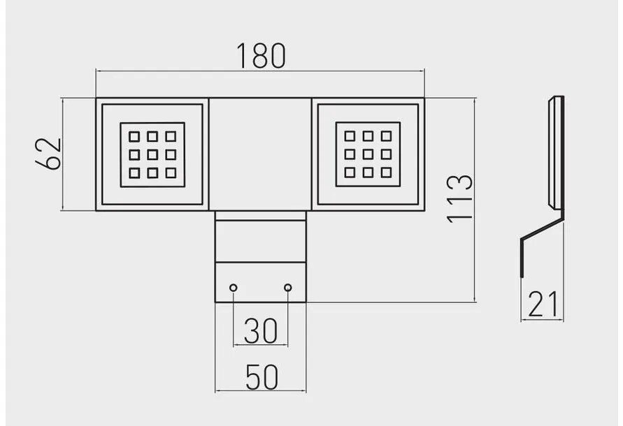 LED Lámpatest, CALDERON, hideg fehér, 180*62mm, 12V, 270lm, 3,2W, kábellel, csatlakozóval