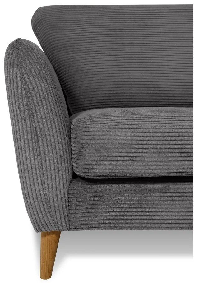 Sötétszürke kordbársony kanapé 206 cm Paris – Scandic