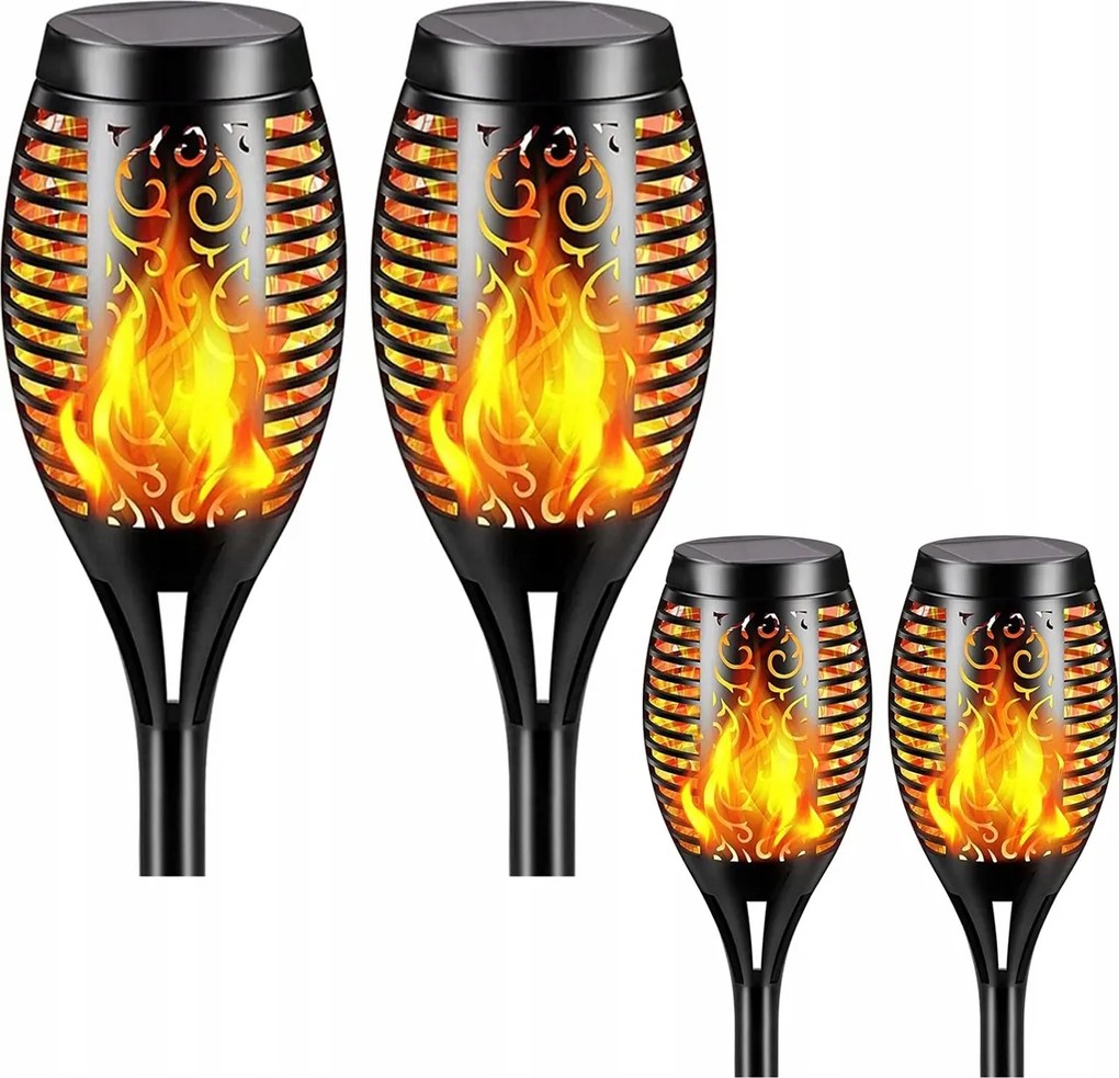 LED-es napelemes kerti lámpa Láng fáklya