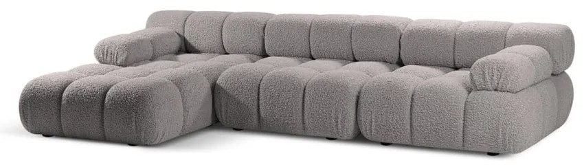 Világosszürke buklé moduláris sarokkanapé (bal oldali) Bellis – Micadoni Home