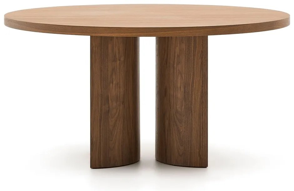 Kerek étkezőasztal diófa dekoros asztallappal ø 150 cm Nealy – Kave Home