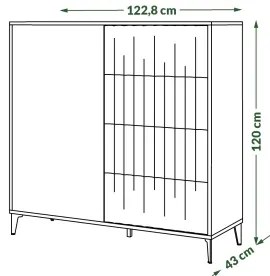 Fiókos komód RONJA taupe/fekete