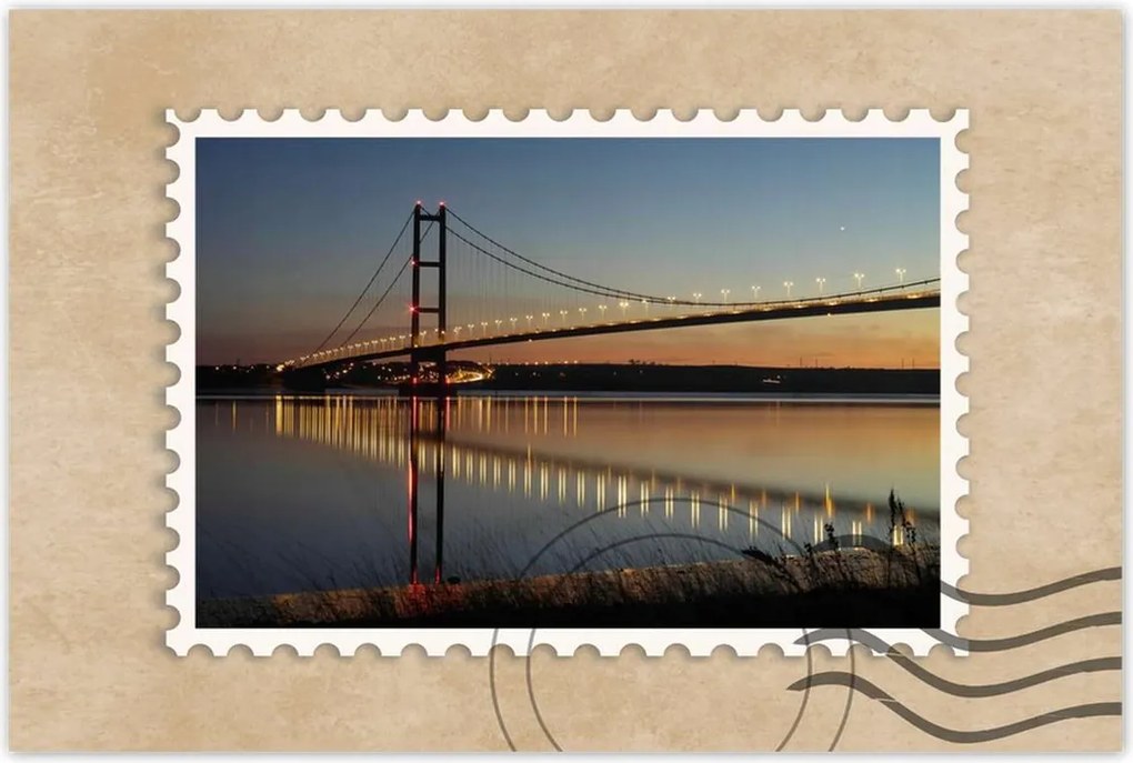 Poszterek 90x60 Kivilágított híd éjszaka