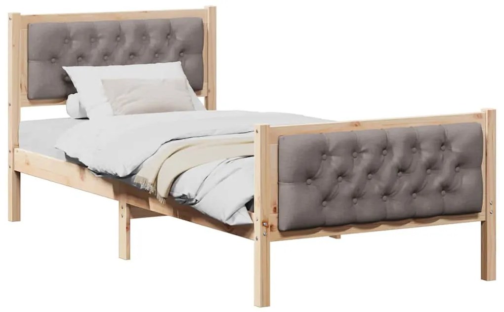 Ágykeret fejtámlával Tópszínű 90 x 200 cm Tömör fenyőfa