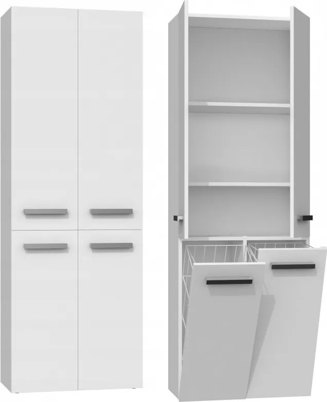 2K DD fürdőszoba szekrény, fehér