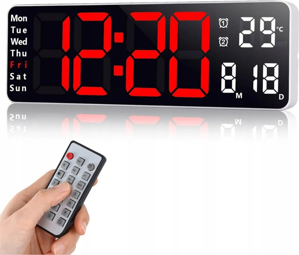 Falióra Távirányítóval Led Digitális Elektronikus Ébresztőóra Stopperóra Időzítő Temp