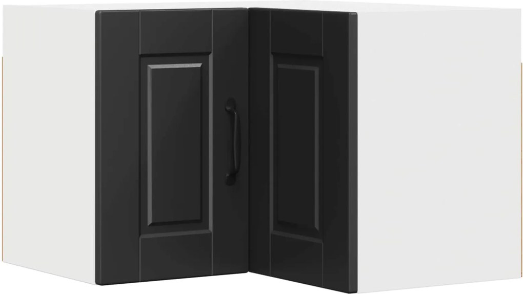 vidaXL Konyhaszekrény polcokkal ajtóval Fekete 57 x 57 x 40 cm Faanyag