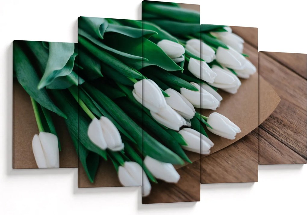 Egy csokor fehér tulipán képe (150x105 cm)