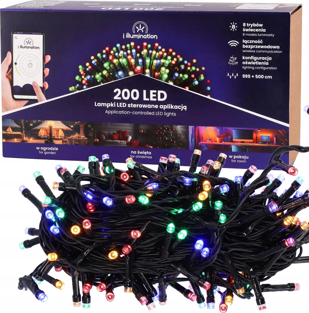 Lámpák 200LED Multikolor Telefonról Vezérelhető