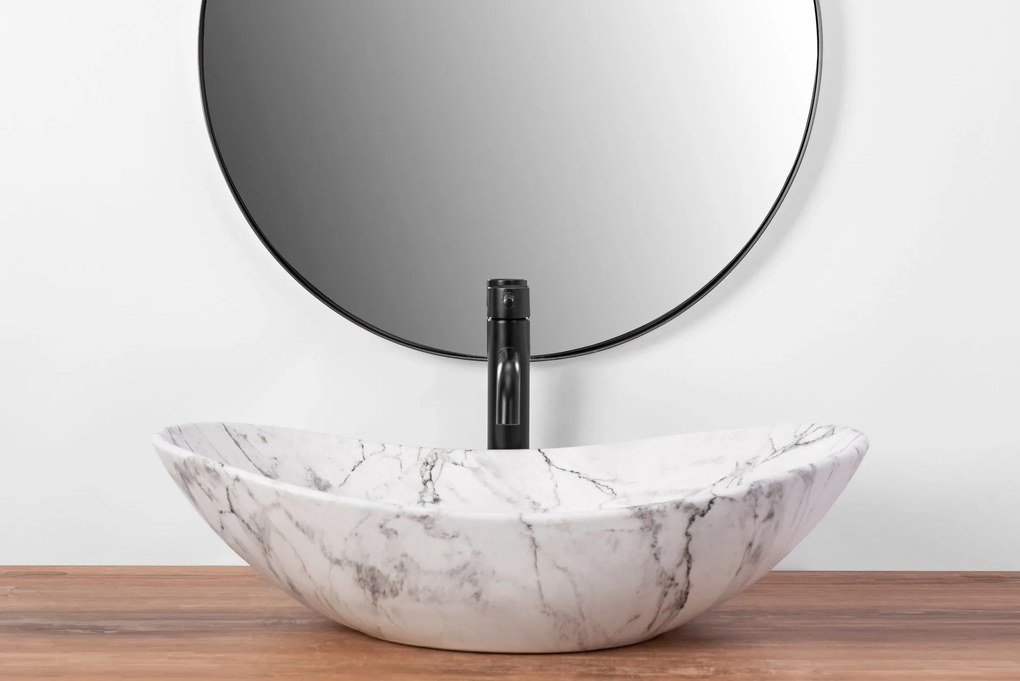 Pultos mosdó Rea Royal 60 Statuario Marble Matt