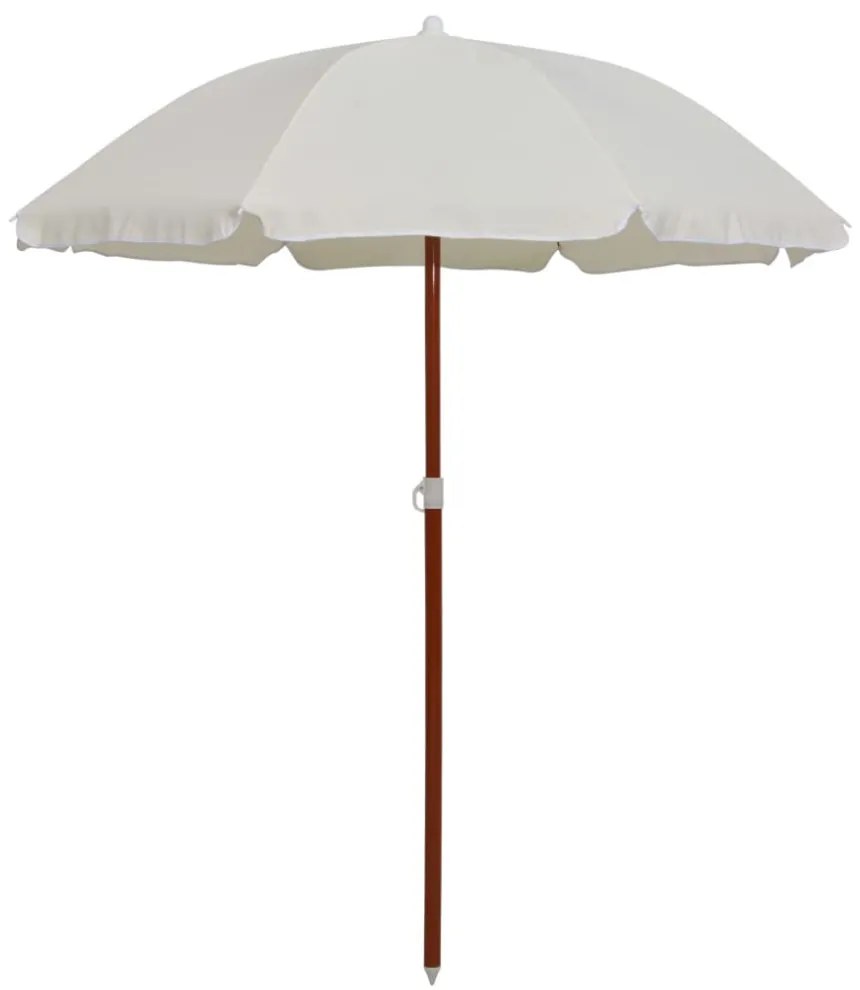 homokszínű napernyő acélrúddal 180 cm