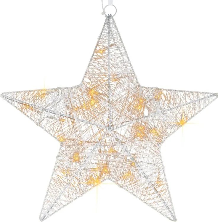 NEXOS Csillag karácsonyi 35 cm 30 LED meleg fehér