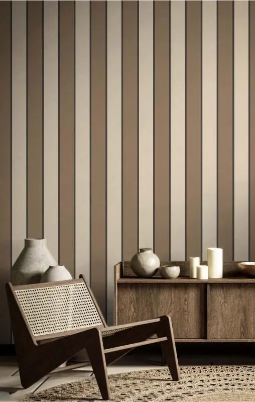 Parato Cristiana Masi Top Stripes Riga 3 barna-bézs csíkos vlies tapéta – 38469