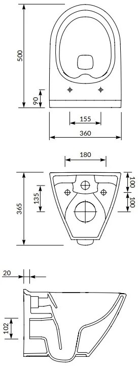 Cersanit Mille, System50 MECH süllyesztett keret + Mille Plus CleanOn fali WC csésze + MOVI II króm gomb, S701-752