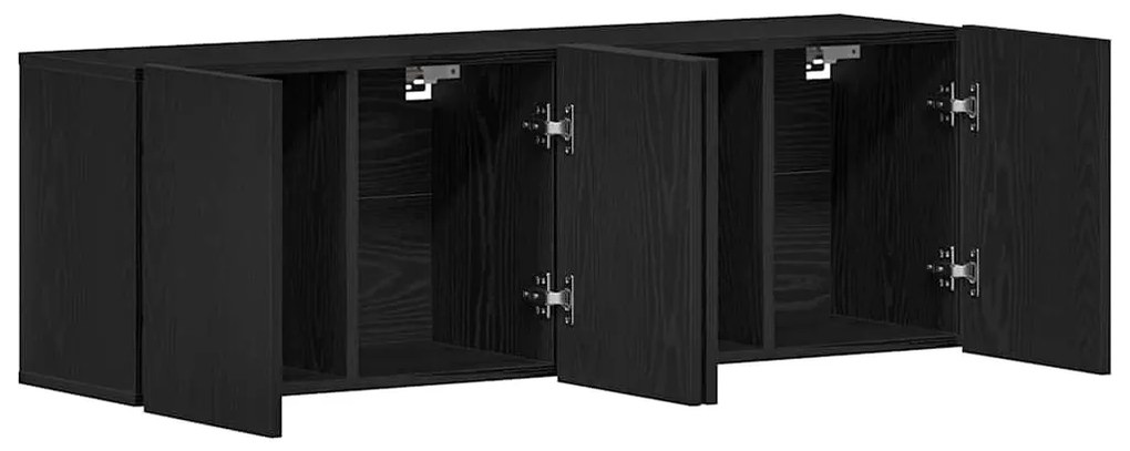 2 db fekete tölgyfa TV-szekrény 120 x 30 x 41 cm