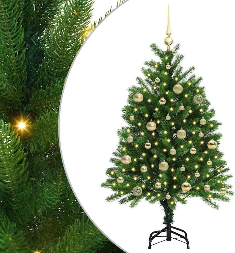 vidaXL Karácsonyfa 150 LED-del állvánnyal Zöld 120 cm PE