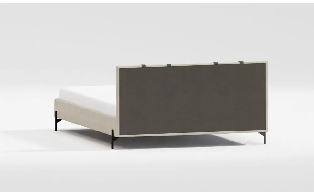 Bézs kárpitozott franciaágy ágyráccsal 160x200 cm Tulsa – Ropez